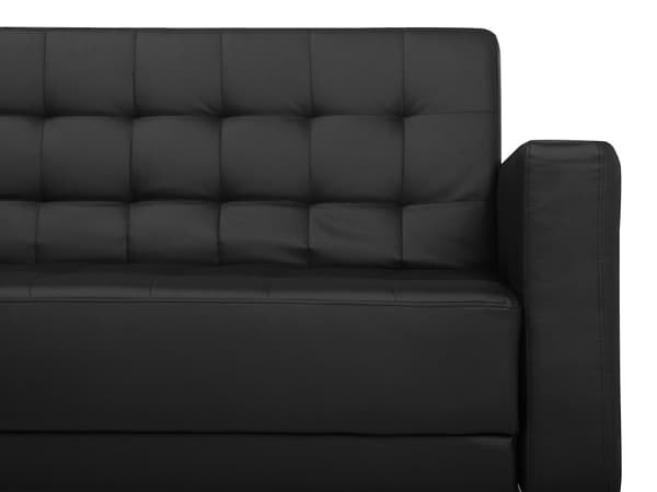 Bäddsoffa Svart Sammet Tuftad Modern Vardagsrum Modulär 3-sits Gulda Ben