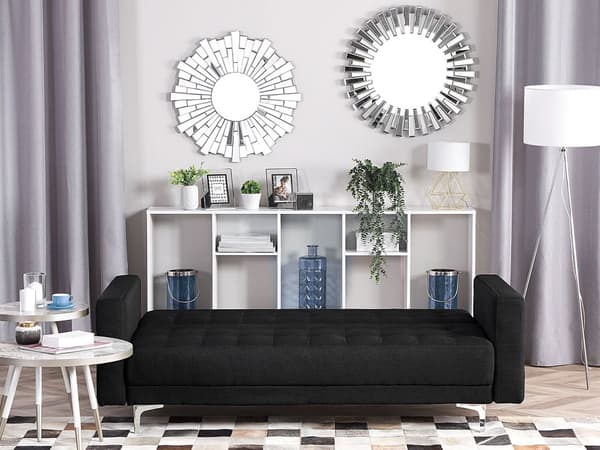 3-sits Bäddsoffa Grafitgrå Konstläder Armlös Modern