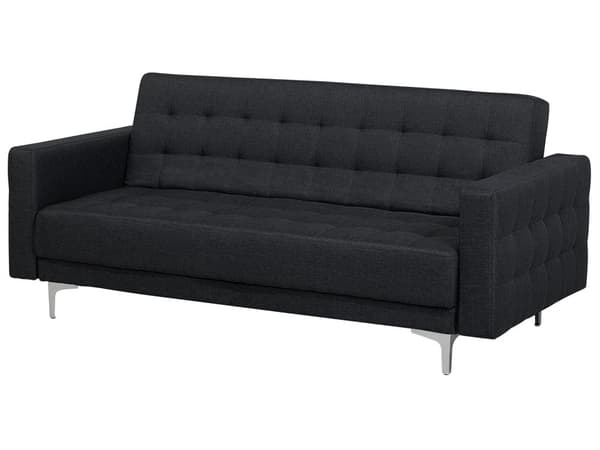3-sits Bäddsoffa Grafitgrå Konstläder Armlös Modern