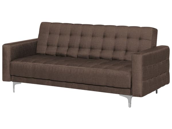 Bäddsoffa Mörkbrun Sammet Tuftad Modern Vardagsrum Modulär 3-sits Gulda Ben