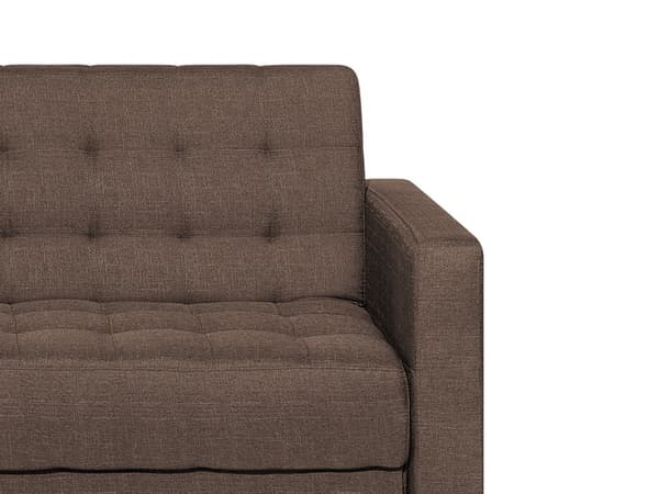 Bäddsoffa Mörkbrun Sammet Tuftad Modern Vardagsrum Modulär 3-sits Gulda Ben