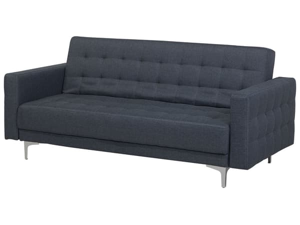 Bäddsoffa Mörkgrå Sammet Tuftad Modern Vardagsrum Modulär 3-sits Gulda Ben