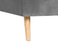 Miniatyrbild 10 av 11: Hörnbäddsoffa med 3 Kuddar Grå Sammet Stoppad Trä Ben Tillbakalutande Vänstervänd Schäslong 4-sits