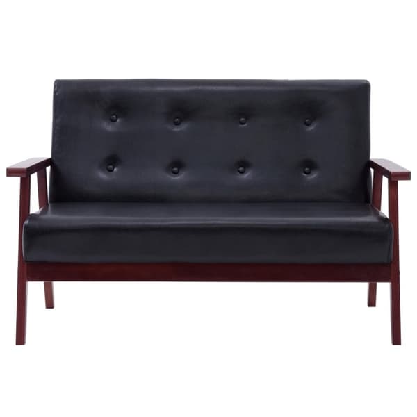 vidaXL sofasæt 2 dele kunstlæder sort
