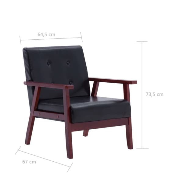 vidaXL sofasæt 2 dele kunstlæder sort