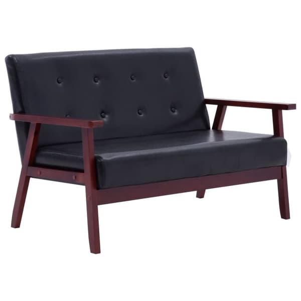 vidaXL sofasæt 2 dele kunstlæder sort