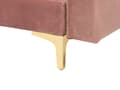 Miniatyrbillede 8 af 8: Hjørnesofa Chaiselong Lyserød Velour Skumfyld og Guld Krom Metalben 4 personers L-formet Moderne Ottoman Tuftet Klik Klak modul Sovefunktion