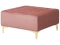 Miniatyrbillede 7 af 9: Sofa Chaiselong Lyserød Velour med Skumfyld og Guld Krom Metalben 6 personers U-formet Moderne Ottoman Tuftet Klik Klak modul Sovefunktion