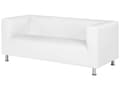 Miniatyrbillede 4 af 8: 3 Personers Sofa Hvid Øko-læder Metalben Minimalistisk Design