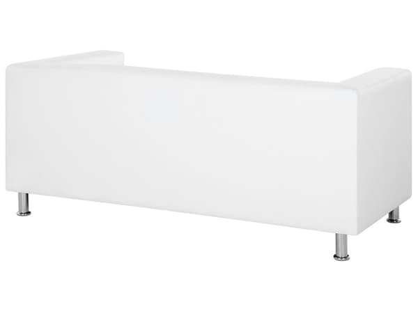 3 Personers Sofa Hvid Øko-læder Metalben Minimalistisk Design