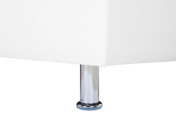 3 Personers Sofa Hvid Øko-læder Metalben Minimalistisk Design