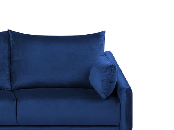 Højre hjørne blå velour farverig LED 3-personers 2 dekorative puder moderne stil