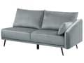 Miniatyrbillede 6 af 11: Højre hjørne grå velour 3-personers 2 pyntepuder moderne stil