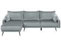 Miniatyrbillede 1 af 11: Højre hjørne grå velour 3-personers 2 pyntepuder moderne stil
