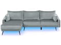 Miniatyrbillede 1 af 11: Højre hjørne grå velour farverig LED 3-personers 2 dekorative puder moderne stil