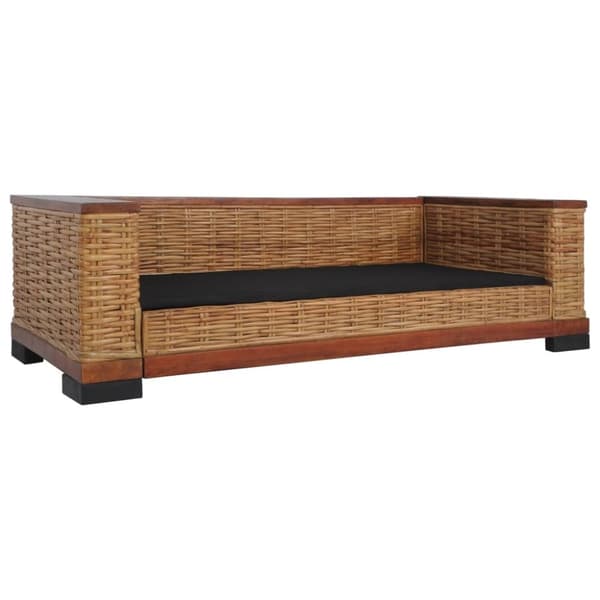 vidaXL sofasæt 2 dele med hynder naturlig rattan brun