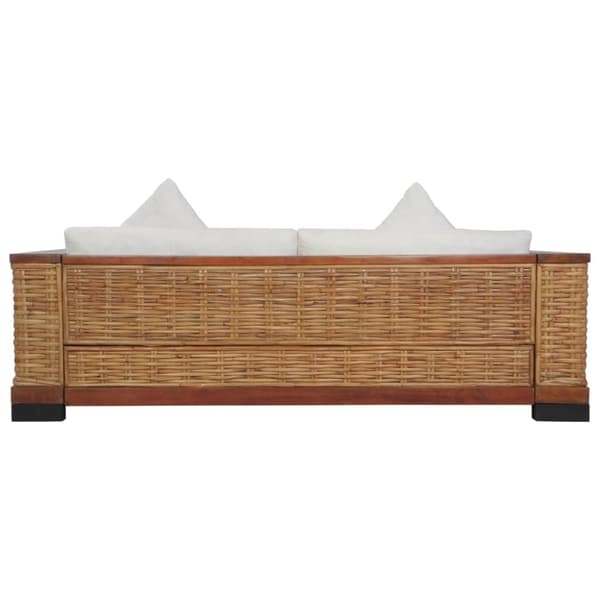 vidaXL sofasæt 2 dele med hynder naturlig rattan brun