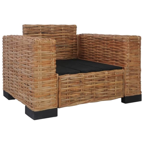 vidaXL sofasæt 2 dele med hynder naturlig rattan
