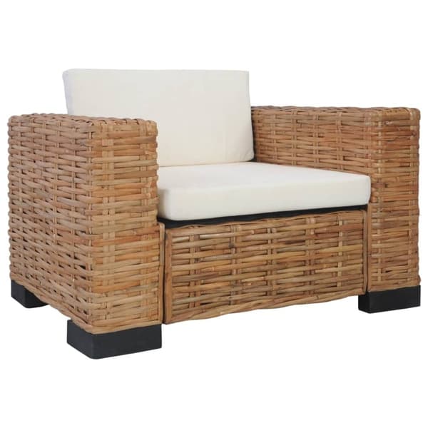 vidaXL sofasæt 2 dele med hynder naturlig rattan