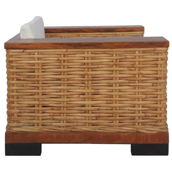 vidaXL sofasæt 3 dele med hynder naturlig rattan brun