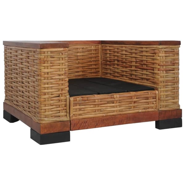 vidaXL sofasæt 2 dele med hynder naturlig rattan brun