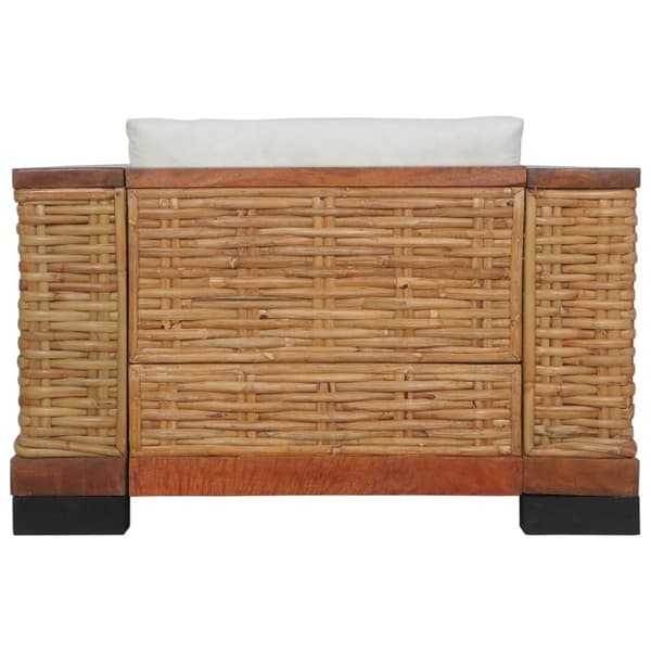 vidaXL sofasæt 2 dele med hynder naturlig rattan brun