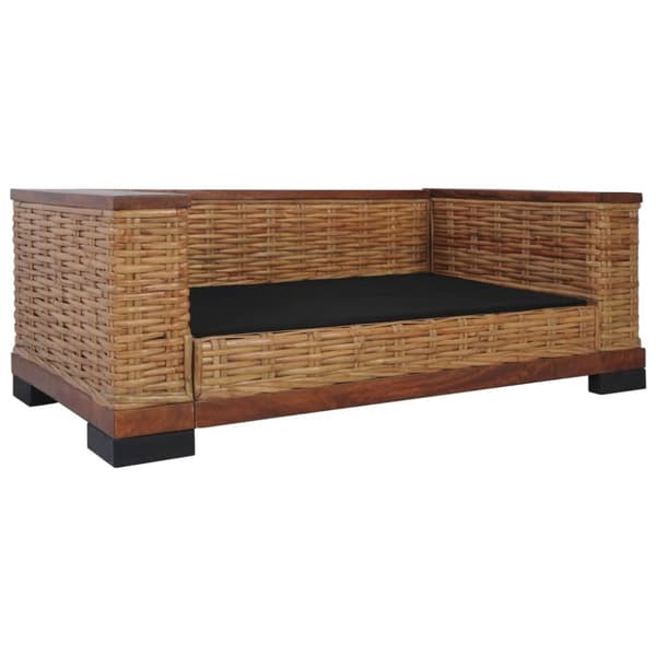 vidaXL sofasæt 2 dele med hynder naturlig rattan brun