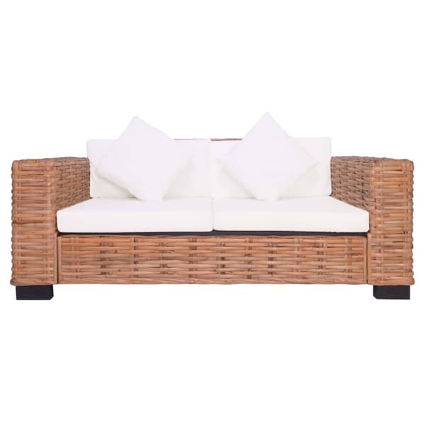 vidaXL sofasæt 3 dele med hynder naturlig rattan