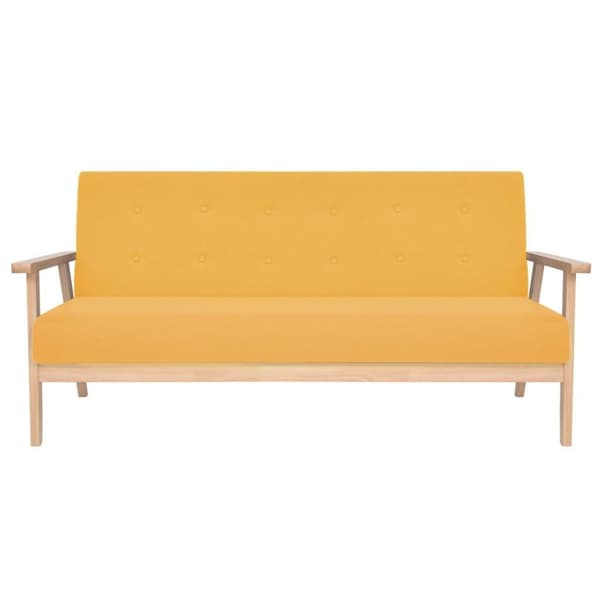 vidaXL sofasæt i 3 dele stof gul