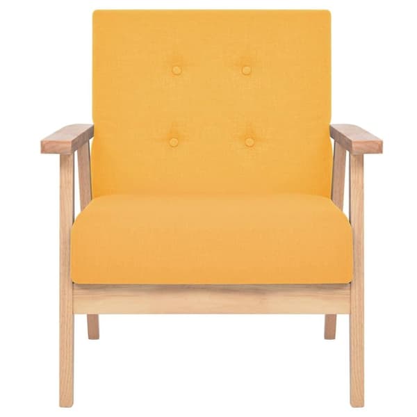 vidaXL sofasæt i 3 dele stof gul
