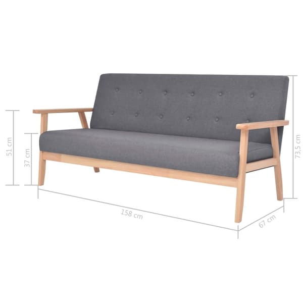 vidaXL sofasæt i 3 dele stof mørkegrå