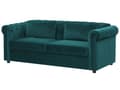 Pikkukuva 5 / 11: Vuodesohva vihreä 200 x 75 x 90 cm samettiverhoilu kolmelle chesterfield