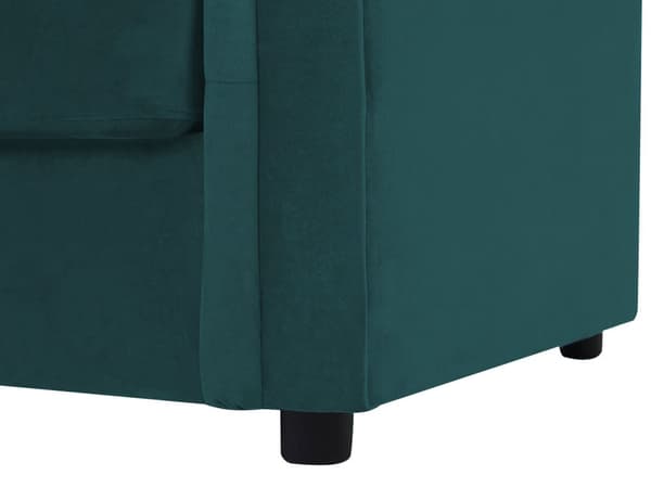 Vuodesohva vihreä 200 x 75 x 90 cm samettiverhoilu kolmelle chesterfield