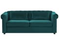 Pikkukuva 1 / 11: Vuodesohva vihreä 200 x 75 x 90 cm samettiverhoilu kolmelle chesterfield