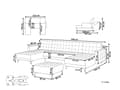 Miniatyrbillede 3 af 7: Sofa Hvid Kunstlæder med Skumfyld og Sølv Forkromet Metal Ben 5 personers Moderne tuftet U-formet fodskammel modulær med sovefunktion