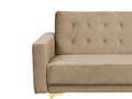 Miniatyrbillede 6 af 7: Sofa Beige Velour med Skumfyld og Guld Forkromet Metal 3 personers Moderne tuftet klik klak modulær med sovefunktion gæstevenlig