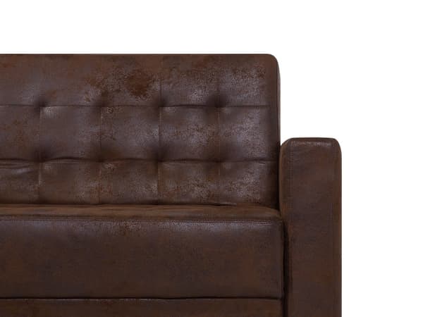 Bäddsoffa Brun Konstläder Tuftad Modern Vardagsrum Modulär 3-sits Silver Ben