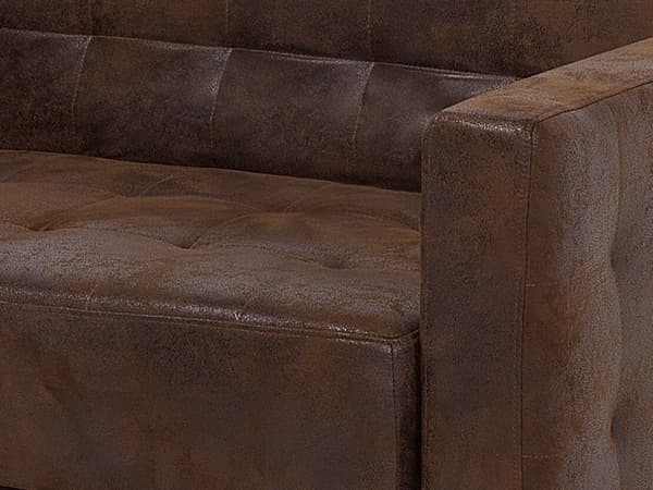 Bäddsoffa Brun Konstläder Tuftad Modern Vardagsrum Modulär 3-sits Silver Ben