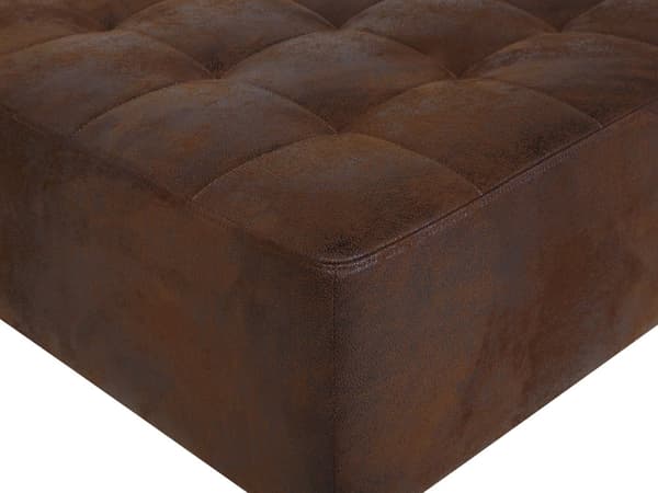 Bäddsoffa Brun Konstläder Tuftad Modern Vardagsrum Modulär 3-sits Silver Ben