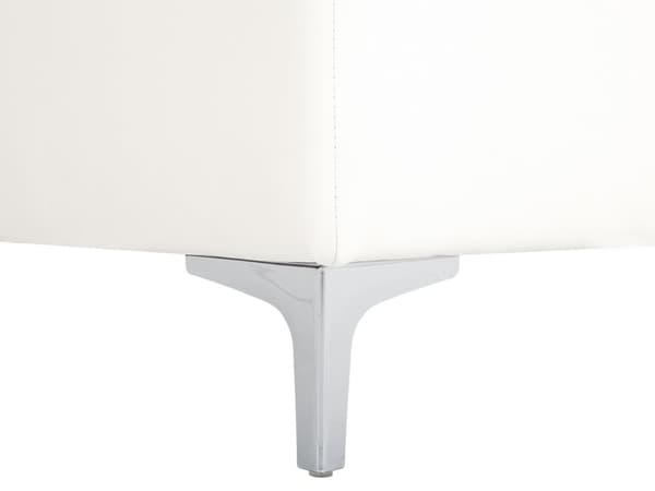 Bäddsoffa Vit Konstläder Tuftad Modern Vardagsrum Modulär 3-sits Silver Ben