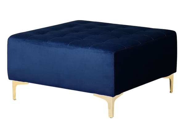 Hörnbäddsoffa Marinblå Sammet Modern U-formad Modulär 6-sits med Fotpall