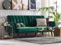 Miniatyrbild 2 av 10: Bäddsoffa Smaragdgrön Konvertibel Sammet Elegant Glam Modern Vardagsrum