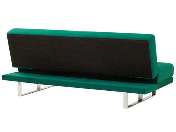 Vuodesohva vihreä 190 x 81 x 89 cm samettiverhoilu kahdelle säädettävä käsinoja