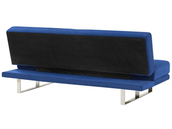 Vuodesohva laivastonsininen 190 x 81 x 89 cm samettiverhoilu kahdelle säädettävä käsinoja