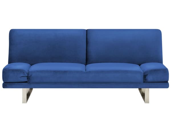 Vuodesohva laivastonsininen 190 x 81 x 89 cm samettiverhoilu kahdelle säädettävä käsinoja