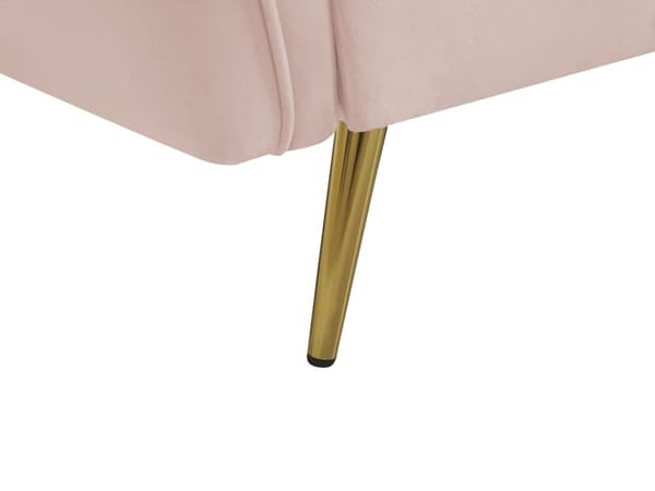 3-sits Soffa Rosa Sammet Klädsel Knappar med Gulda Ben
