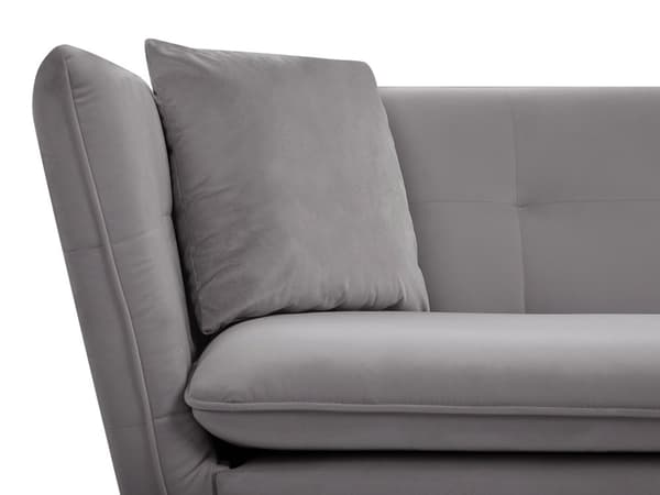 Sohva harmaa sametti verhoilu 3 hengelle napitettu kultaiset jalat ylellinen glamour tyyli