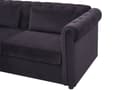 Pikkukuva 8 / 11: Vuodesohva musta 200 x 75 x 90 cm samettiverhoilu kolmelle chesterfield