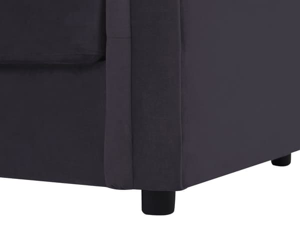 Vuodesohva musta 200 x 75 x 90 cm samettiverhoilu kolmelle chesterfield