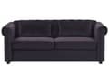 Pikkukuva 1 / 11: Vuodesohva musta 200 x 75 x 90 cm samettiverhoilu kolmelle chesterfield